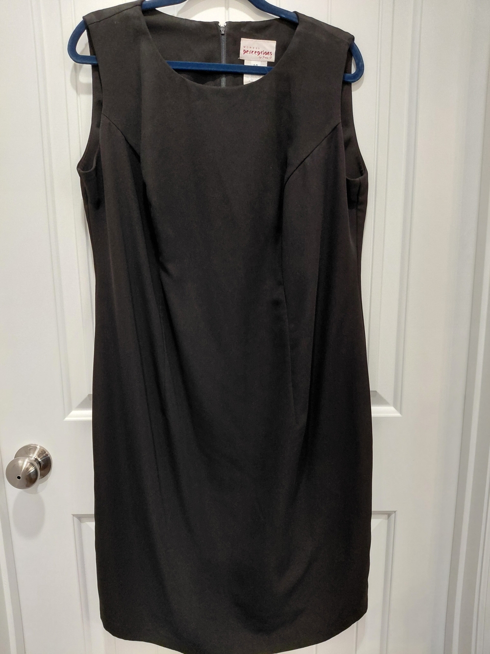 Perceptions Black Sleeveless Midi Shift Dress #0819